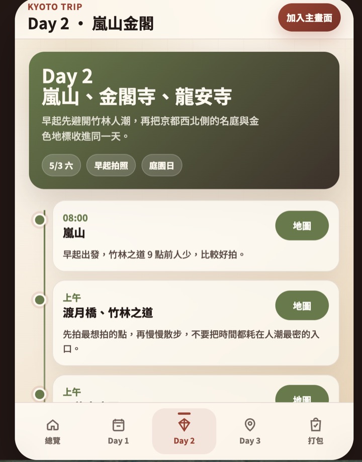 京都行程網站